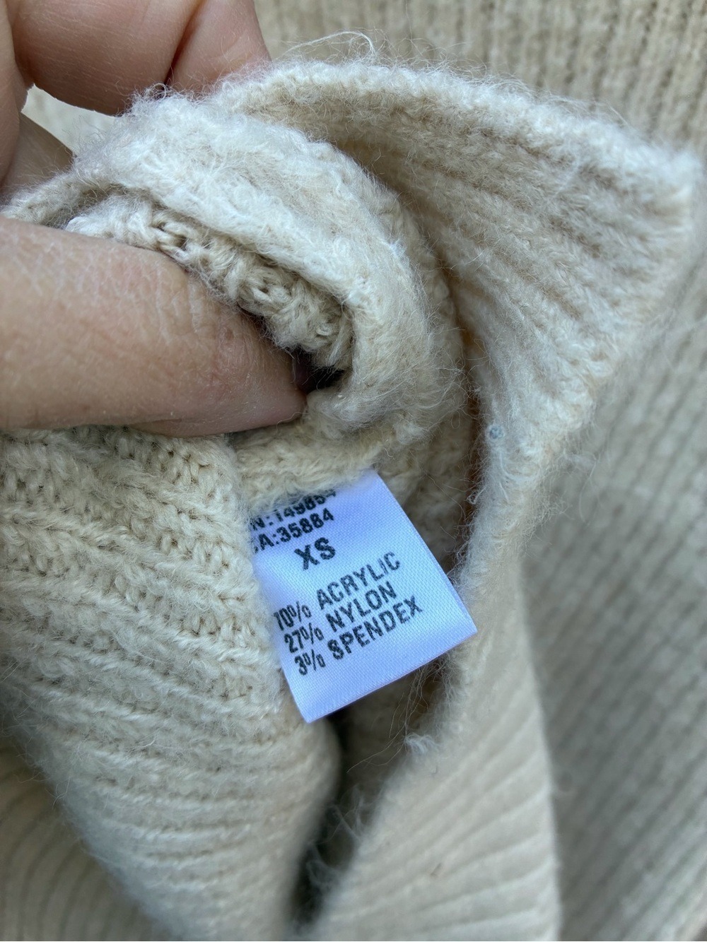 Sage Woman Cream Turtleneck Ribbed Sweater XS - Picture 4 of 4